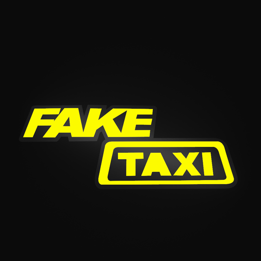 LED Auto Schild Aufkleber Elektrischer Fake Taxi (20cm x 8cm)