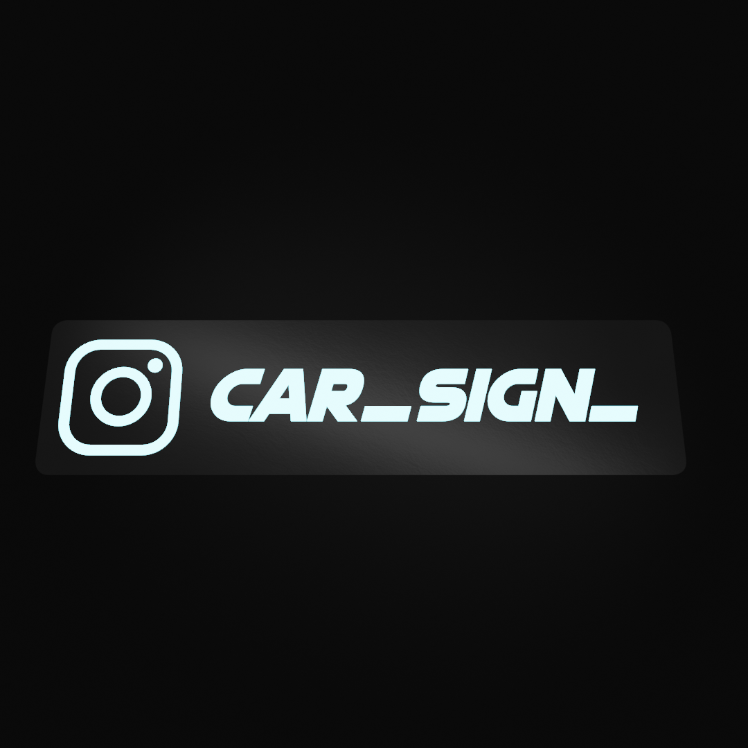 LED Auto Schild Aufkleber Elektrischer instagram (27cm x 4cm)